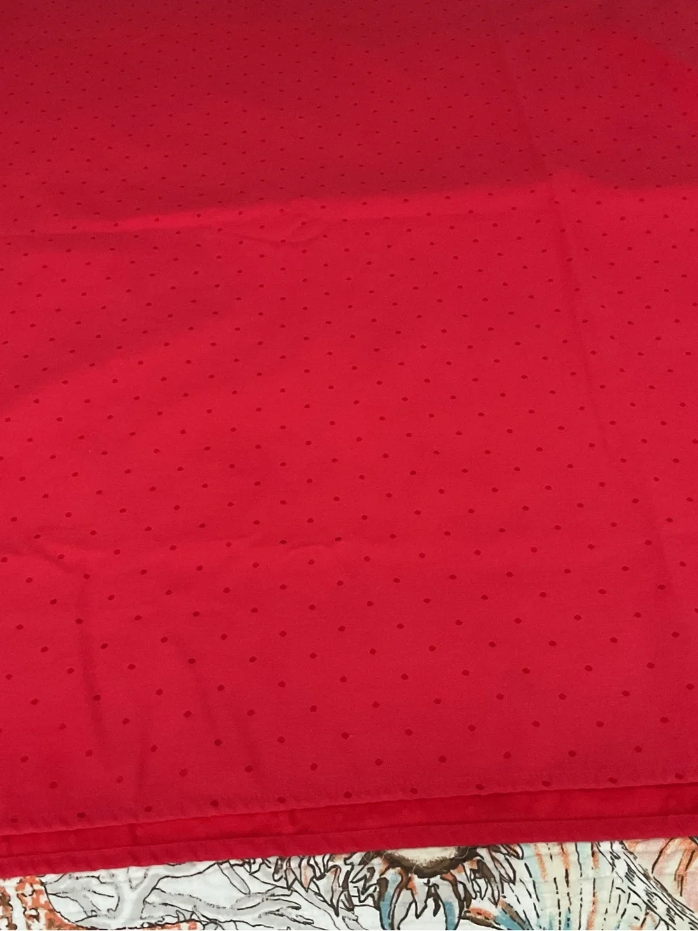 kate spade red tablecloth  with textured dots